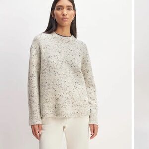 Everlane The Confetti Crew 100% Cashmere Sweater in Bone Multi (Damaged)